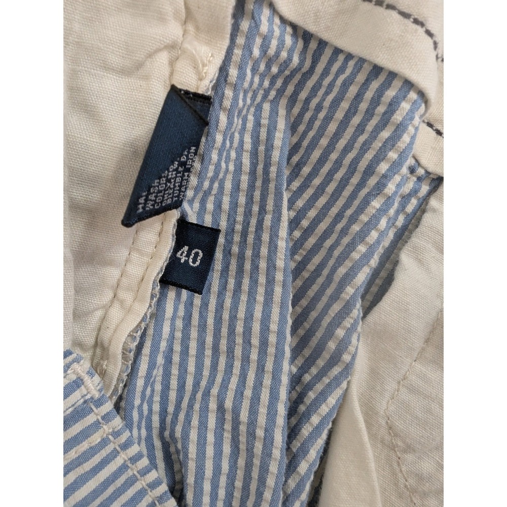 Polo Ralph Lauren Mens Seersucker Cargo Shorts Blue Striped Size 40 Inseam Loops - Picture 6 of 11